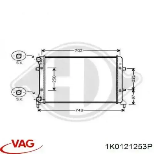Купить 1K0121253P VAG Радиатор водяной