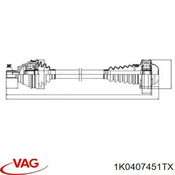 Левая полуось 1K0407451TX VAG