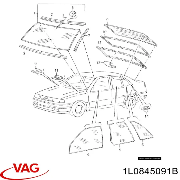 Лобовое стекло Seat Toledo I