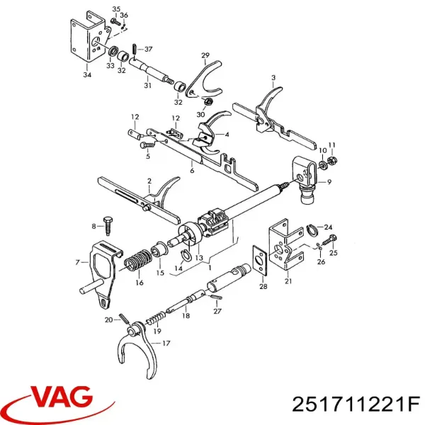 Наконечник тяги КПП 251711221F VAG