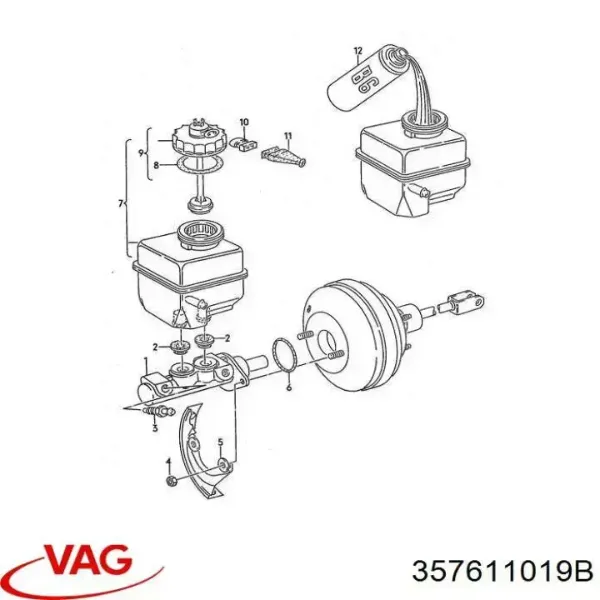 Главный тормозной цилиндр 357611019B VAG