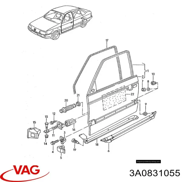 Дверь передняя левая Volkswagen Passat B3, B4