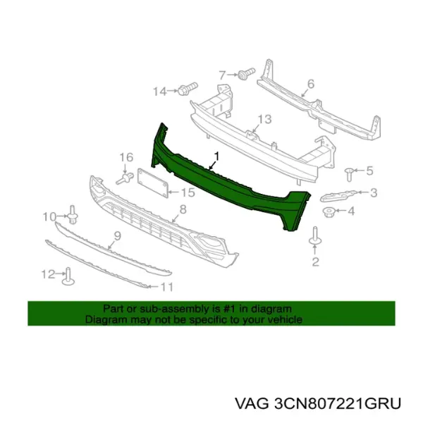 Бампер передний, верхняя часть PVG04299BA Signeda