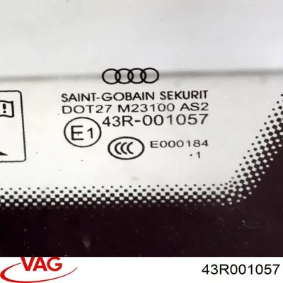 Стекло заднее VAG 43R001057
