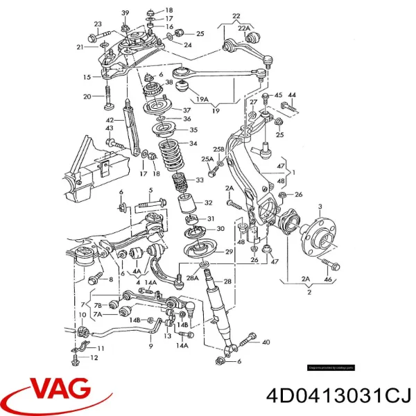 Амортизатор передний 4D0413031CJ VAG