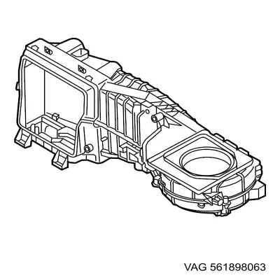 Корпус вентилятора печки (отопителя салона), в сборе VAG 561898063