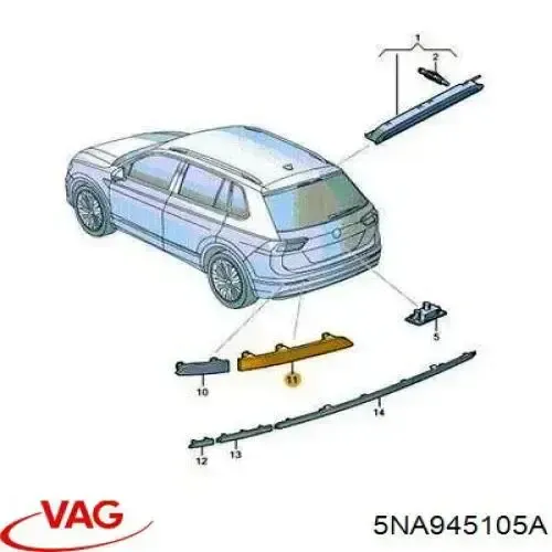 Левый отражатель заднего бампера 3945095 Autotechteile