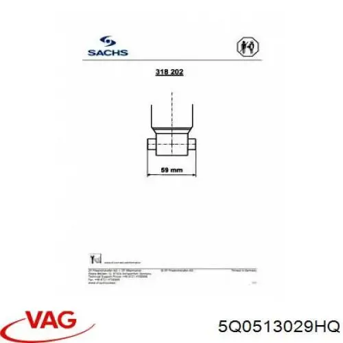Амортизатор задний 5Q0513029HQ VAG
