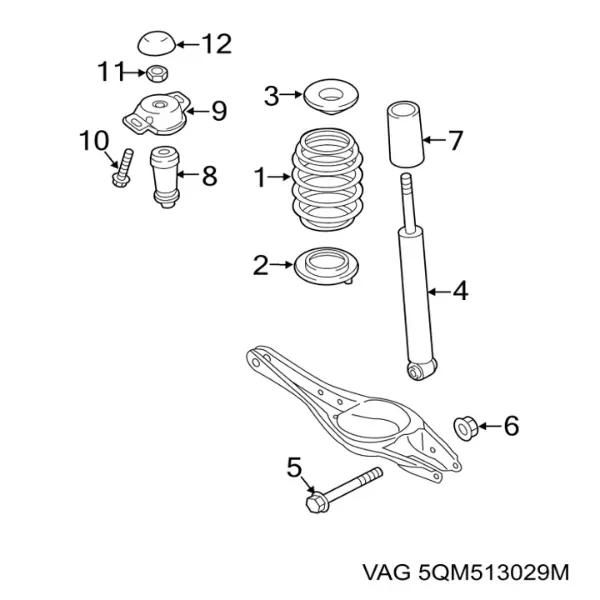 Амортизатор задний 5QM513029M VAG