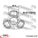 Пыльник ШРУСа передней полуоси внутренний VAG 7H0498103F