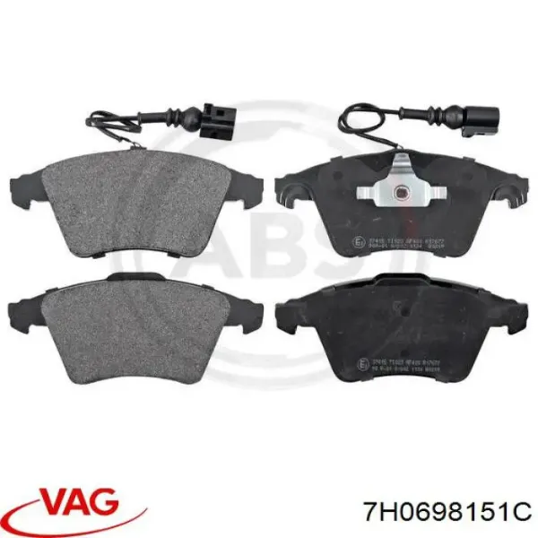 Передние тормозные колодки 7H0698151C VAG