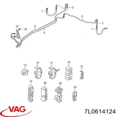 Тройник тормозных трубок VAG 7L0614124