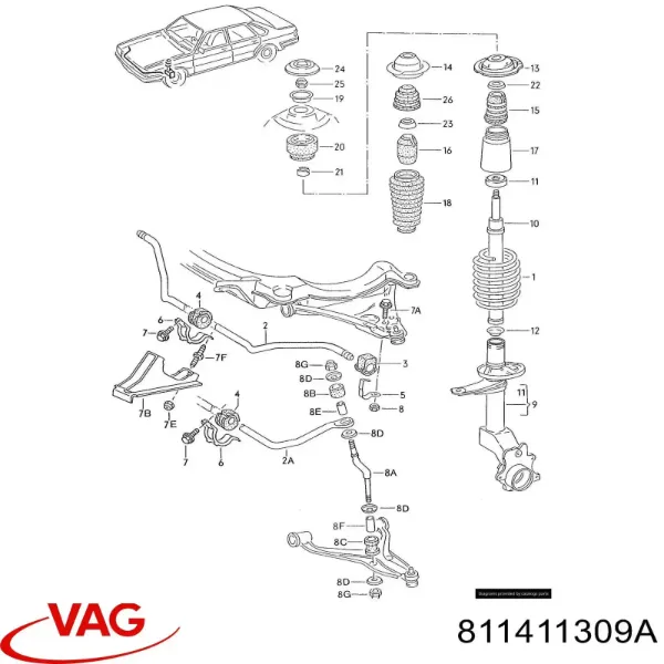 Стабилизатор Audi 80