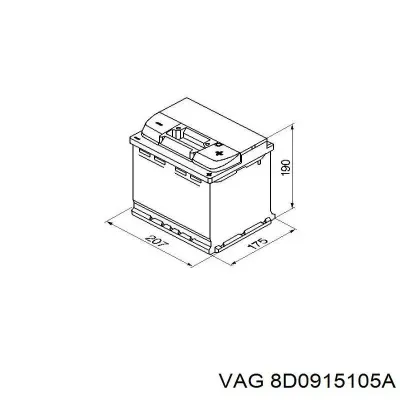 Авто акумулятор ВАГ 44 А/г 12 В (8D0915105A)