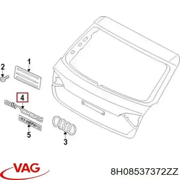 Фирменный значек на багажник на Audi A7 Sportback 4GA, 4GF