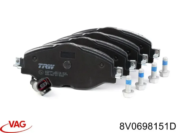 8V0698151D VAG Колодки передние