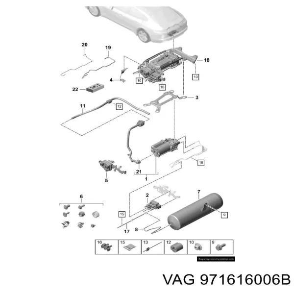Компрессор пневмоподкачки (амортизаторов) 971616006B VAG