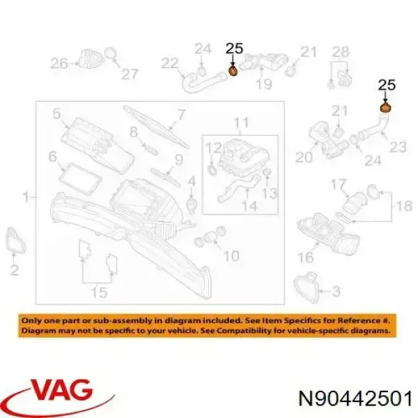 Хомут пыльника ШРУСа N90442501 VAG
