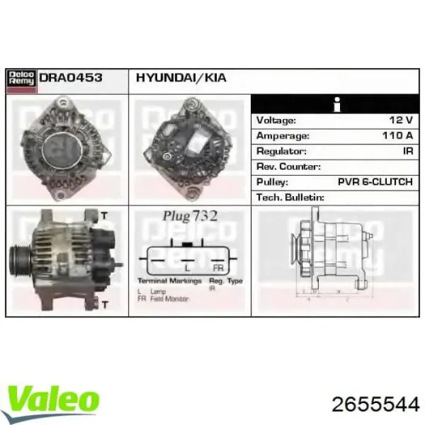 Генератор 2655544 VALEO