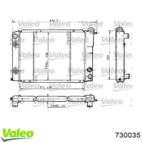 Радиатор 730035 VALEO