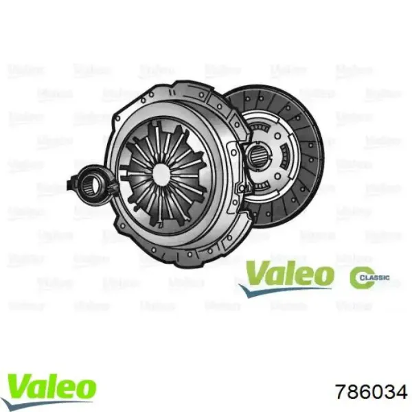 Купить 786034 VALEO Комплект сцепления (диск, корзина, подшипник)