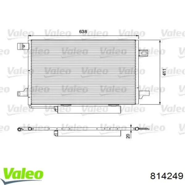 Радиатор кондиционера 814249 VALEO