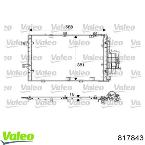 Радиатор кондиционера 817843 VALEO