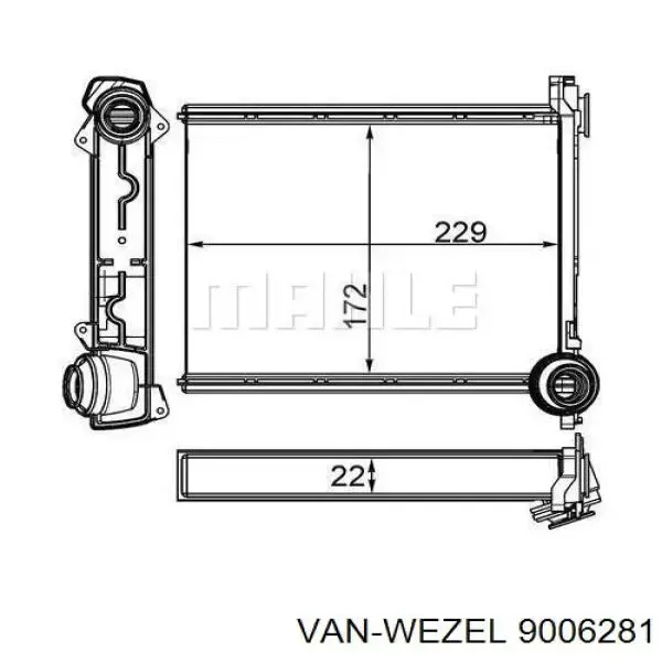 Радиатор печки 9006281 VAN Wezel