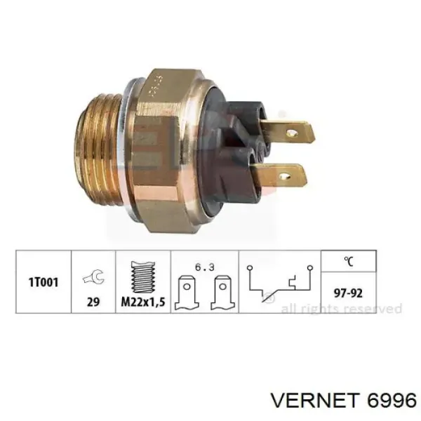 Датчик включения вентилятора 6996 Vernet