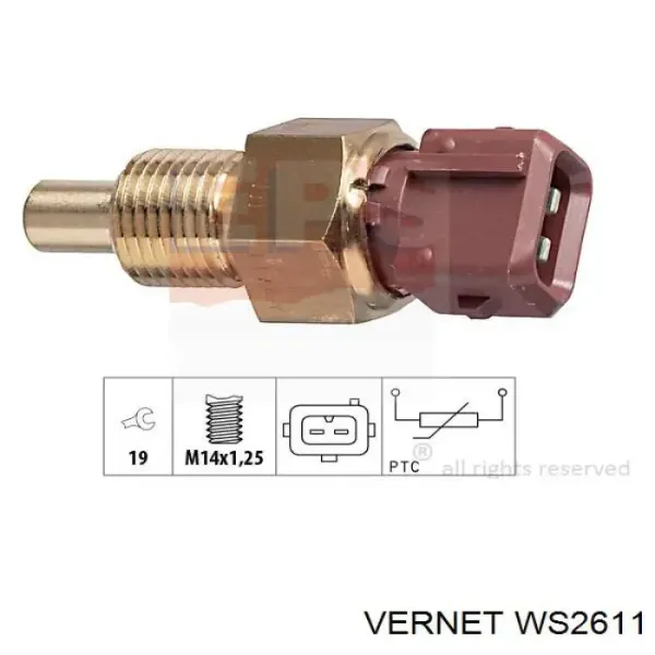 Датчик указателя температуры охлаждающей жидкости Vernet WS2611 цена, от