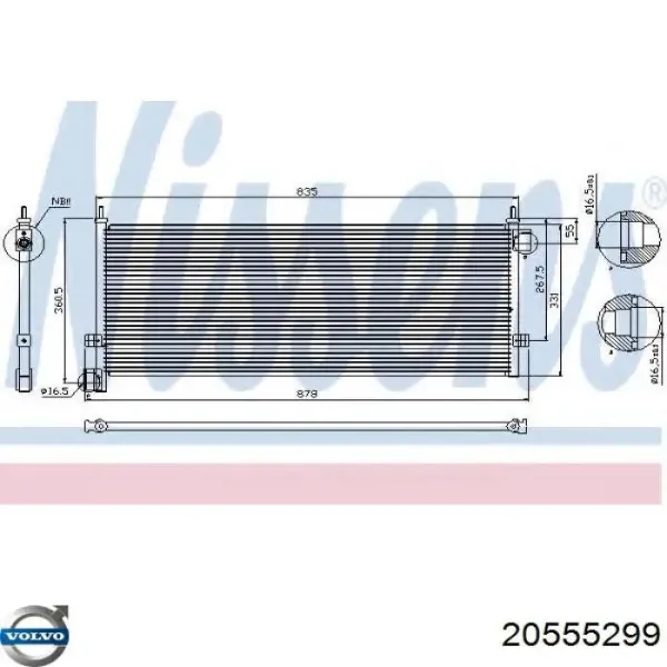 Радиатор кондиционера 20555299 Volvo