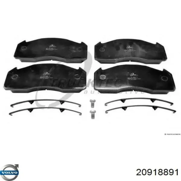 Передние тормозные колодки 20918891 Volvo