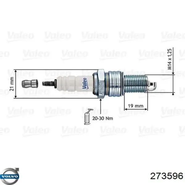 Свечи зажигания 273596 Volvo