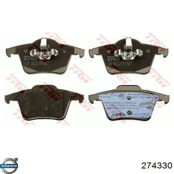 Задние тормозные колодки 274330 Volvo