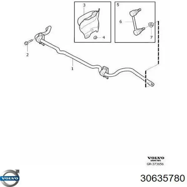 Стабилизатор задний 30635780 Volvo