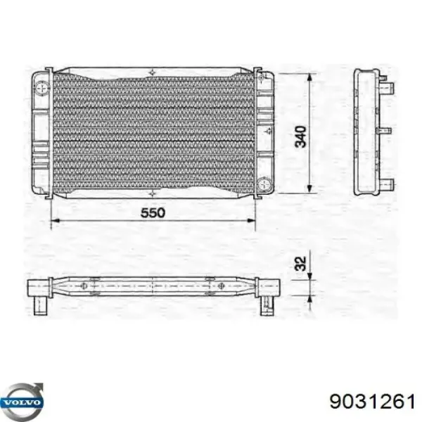 Радиатор 9031261 Volvo