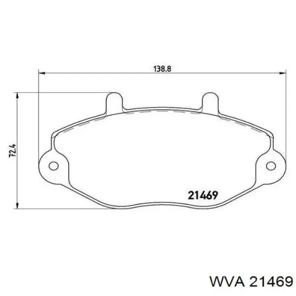 Передние тормозные колодки 21469 WVA