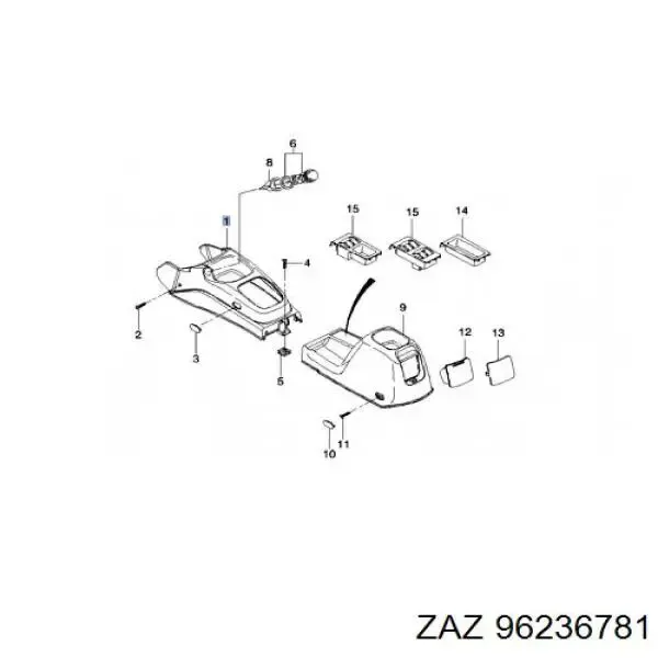 Консоль панели управления центральная TF69Y08119320 ZAZ
