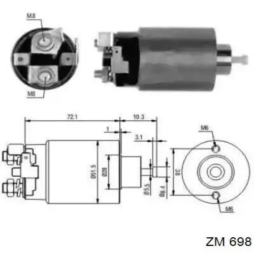 Втягивающее реле стартера SS5003P AS/Auto Storm