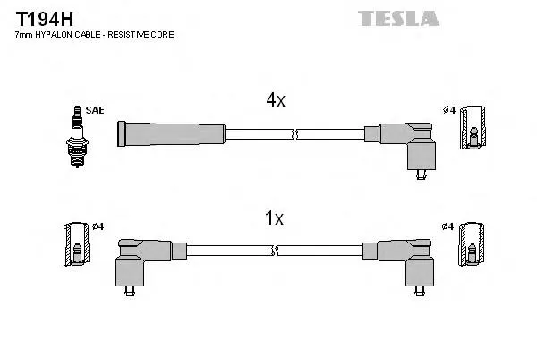 Высоковольтные провода T194H Tesla