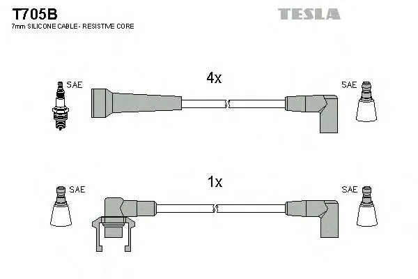 Высоковольтные провода T705B Tesla