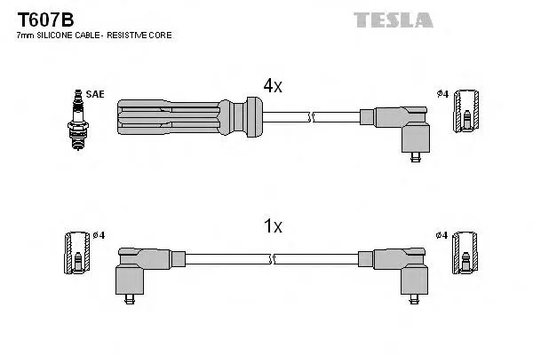 Высоковольтные провода T607B Tesla