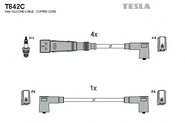 Высоковольтные провода T642C Tesla