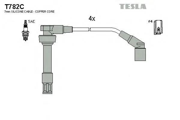 Высоковольтные провода T782C Tesla