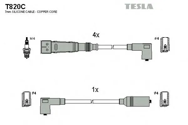 Высоковольтные провода T820C Tesla