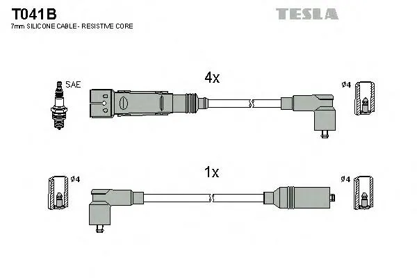 Высоковольтные провода T041B Tesla
