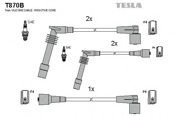 Высоковольтные провода T870B Tesla