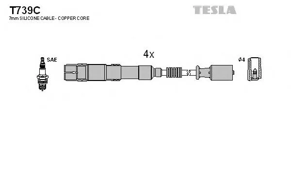Высоковольтные провода T739C Tesla