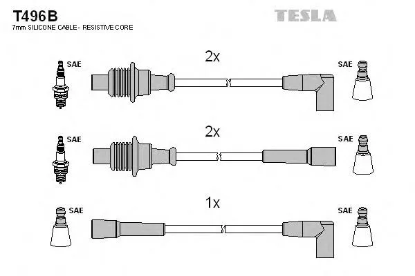Высоковольтные провода T496B Tesla