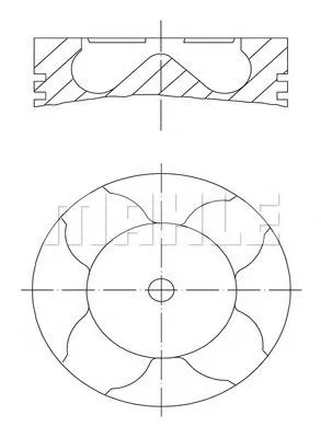 Поршень на 1 цилиндр, 2-й ремонт 0120903 Mahle Original